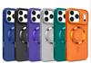 Luxury Lens Holder Magnetic Case For 17 Air 16 Pro Max 14 15 13 12 11 Pro Plus For Magsafe Charge Soft Silicone Cover