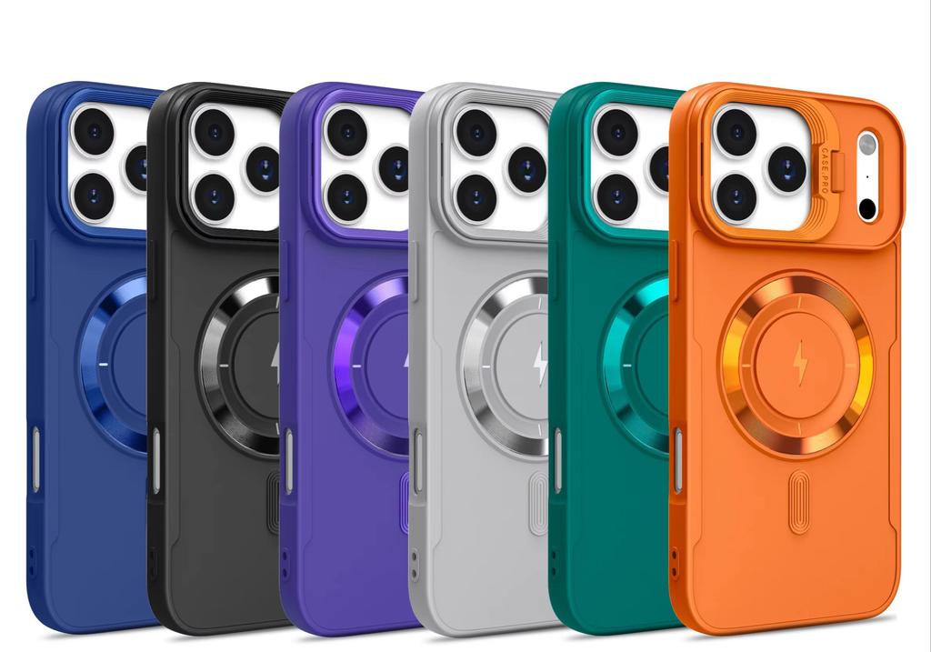 Luxury Lens Holder Magnetic Case For 17 Air 16 Pro Max 14 15 13 12 11 Pro Plus For Magsafe Charge Soft Silicone Cover