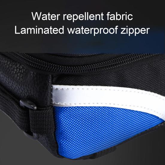 Сумка на раму велосипеда, водонепроницаемая сумка из ткани Оксфорд с сенсорным экраном и застежкой-молнией, сумка для передней трубки для горного велосипеда