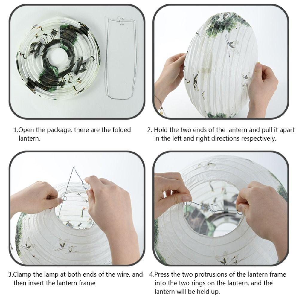 National Day Toys Gifts Temple Fair Decoration Paper Lantern Lampshade Flower Lantern Round Lamp