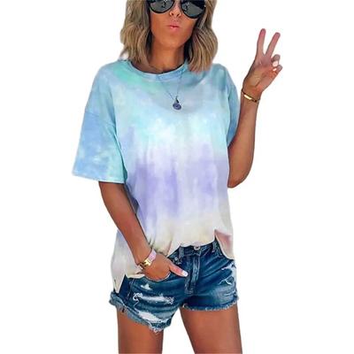 Летняя женская футболка модная градиентная футболка с коротким рукавом и 3D принтом футболки повседневная футболка женская Harajuku женская одежда Y2k