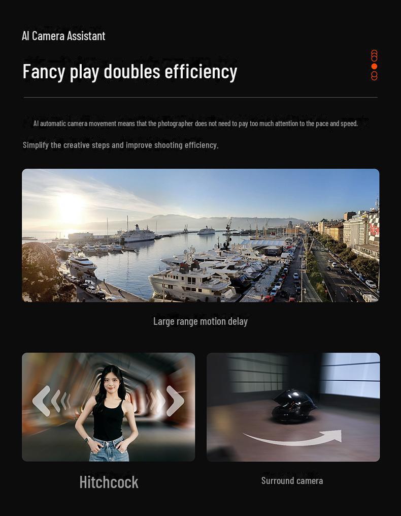 Мобильный подвес Haohan M7: Отслеживание с помощью ИИ, 3-осевая стабилизация, вращение на 360°, ручная селфи-палка