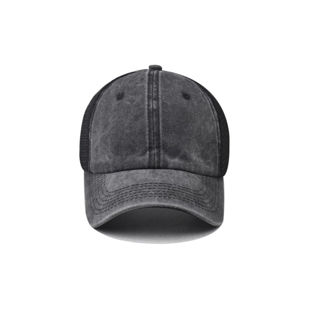 Бейсболка из стираного хлопка, джинсовая сетчатая кепка, винтажная спортивная кепка для женщин