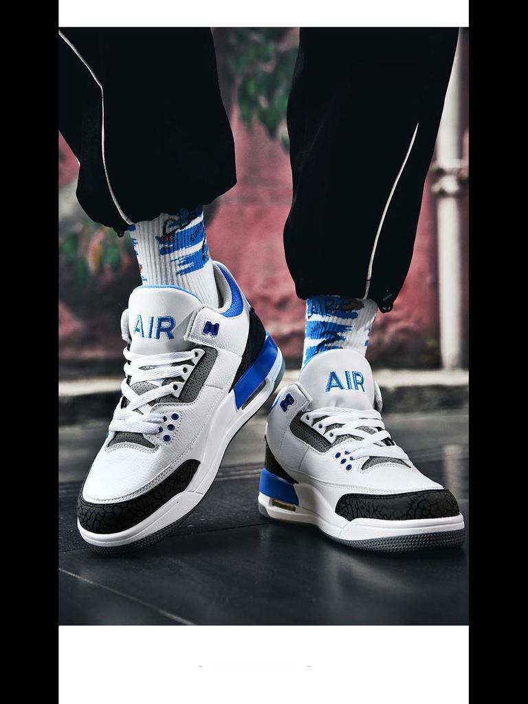 Men's AJ33 Basketball Sneakers, Black Cement, Youth Sports Air Cushion Shoes