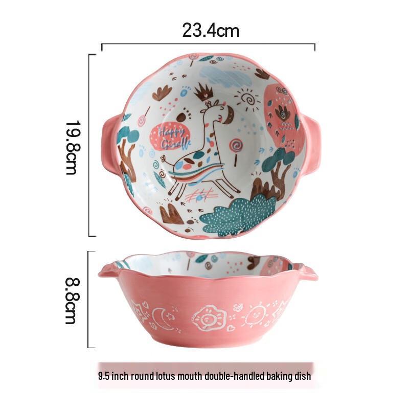 Japanese Style Deer Design Ceramic Soup Bowl