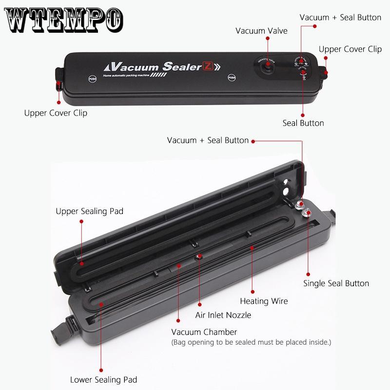 Вакуумный упаковщик для пищевых продуктов Вакуумные пакеты Пластиковый упаковщик Бытовая небольшая пищевая упаковка Автоматический упаковщик