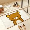 Очень милый R-Rilakkuma-S медведь Противоскользящий коврик для пола Короткий плюшевый ковер Мягкий Удобный Машинная стирка Домашний декор