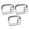 3pcs Practical Clear Waterproof PVC Cosmetic Bags For Travel Durable And Easy To Clean Ideal For Women And Students