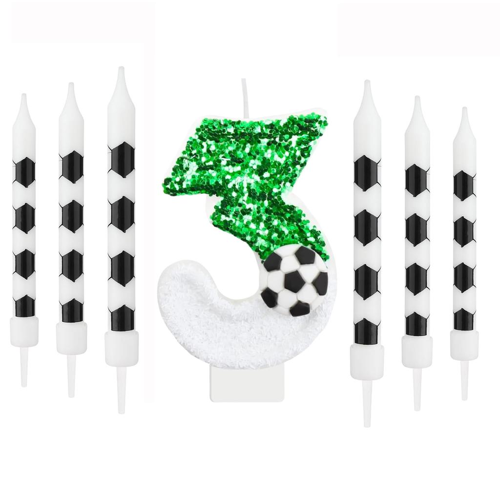7 шт. свечи с цифрами на день рождения белые футбольные цифры 0-9 свечи на день рождения для топпера для торта для детей взрослых вечеринка юбилейные принадлежности