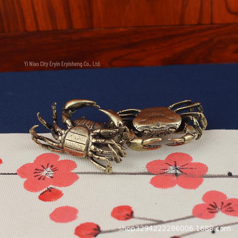 Настольное украшение в виде латунного речного краба – антикварный чайный питомец для богатства и процветания