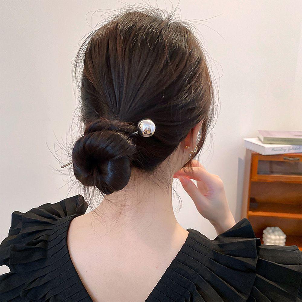 Hollow Ball Temperament Korean Hanfu Hairpins Metal Hair Clip Chinese Hair Fork Women Hair Sticks
