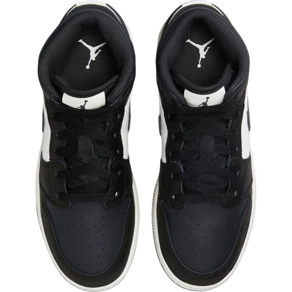 Кроссовки Air Jordan 1 Mid GS Black Off Noir для детей Summit-White DQ8423-010