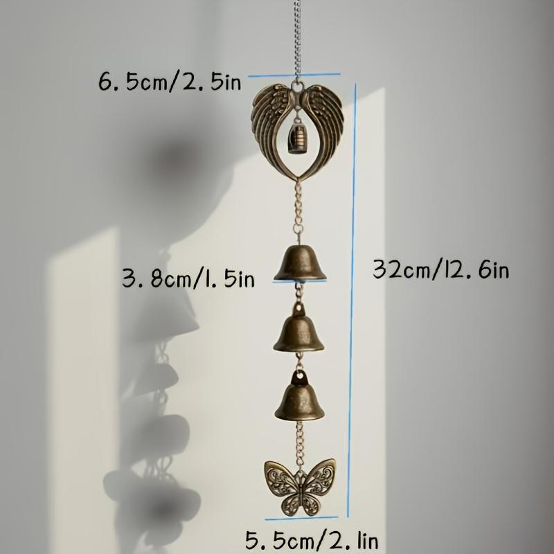 Butterfly Vintage Alloy Wind Chime Hanging Decor Home Wall Door Decoration Metal Bell Pendant Outdoor Garden Door Knob Charm