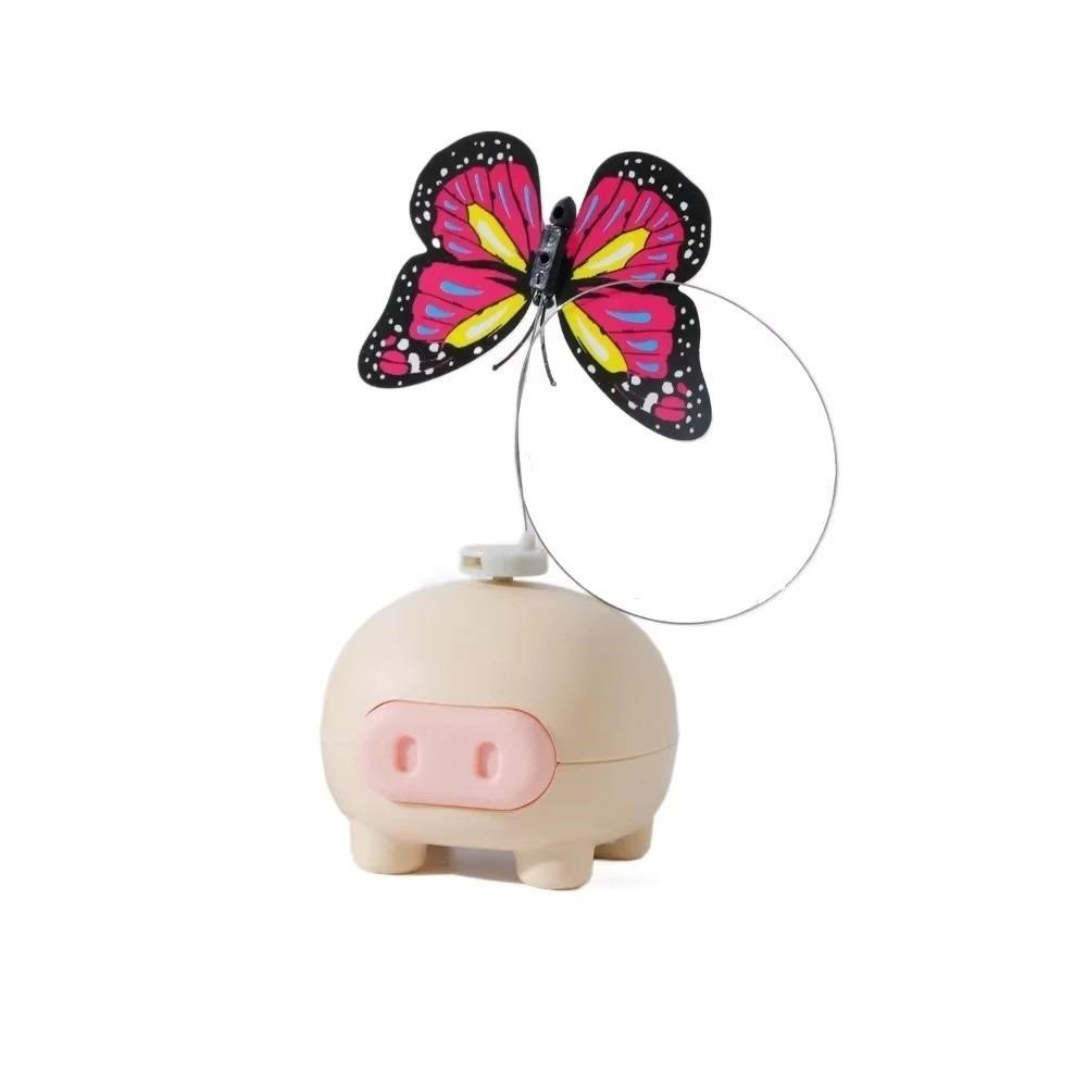 360° Rotating Electric Cat Teasing Stick Butterfly Pattern Self-hilarity Cat Electric Toy Automatic Rotate Non-slip Base
