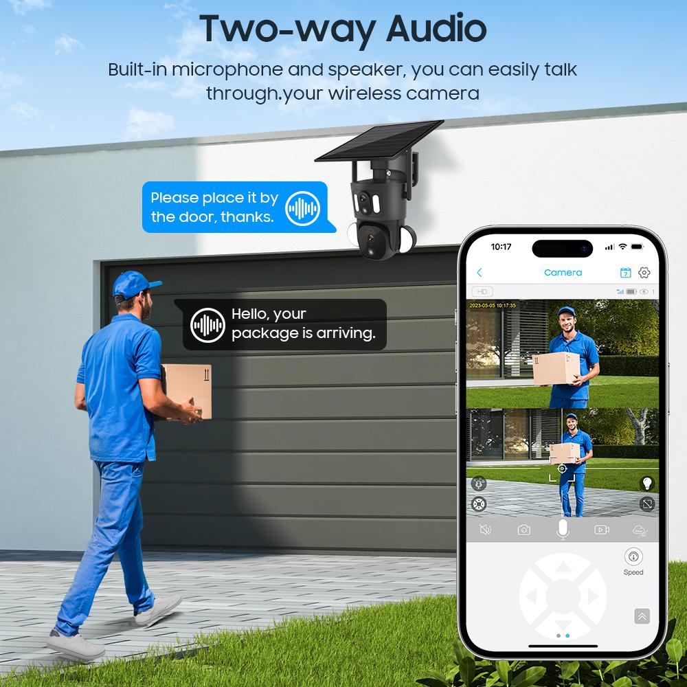 Экран 4G Солнечная Безопасность Kage Уличная 2K HD WiFi PTZ Двойной PIR Обнаружение Человек Автоматическое Отслеживание Камера Видеонаблюдения