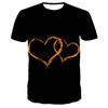 Fashion Heart-shaped Graphic T Shirts For Men Summer 3D Love Pattern Print T-shirt Interesting Personality Short Sleeve T-shirts