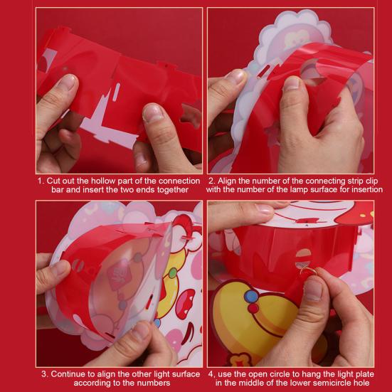 Yousheng Chinese Lantern Making Kit DIY New Year Handheld Lantern Battery-Powered Easy Assembly Cartoon Snake Lantern for The Spring Festival