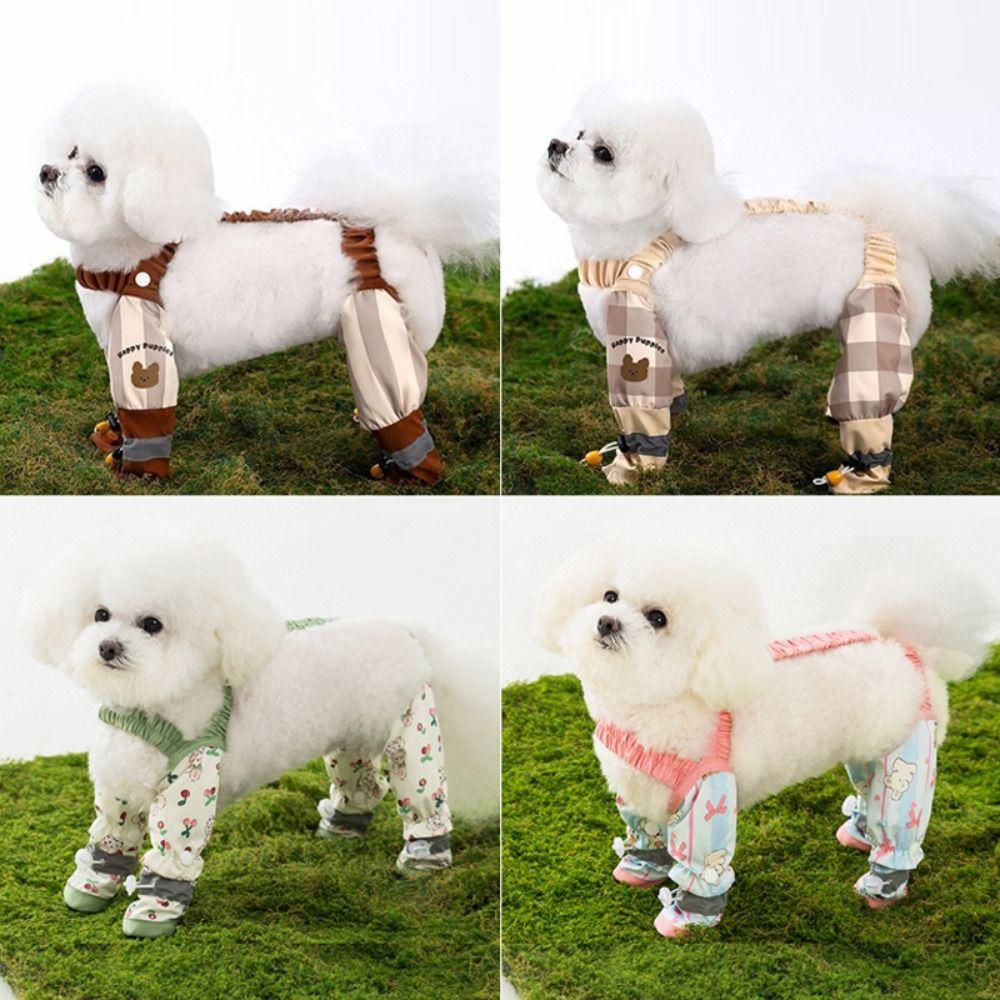 Adjustable Dog Four-Legged Pants Reflective Stripe Dog Jumpsuit Shoes Dog Boot Leggings Going Out