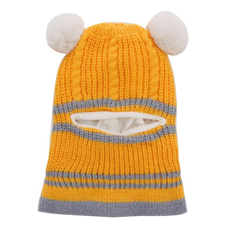 Детская шапка осень и зима плюс бархат толстый теплый шерстяной колпак детский нагрудник защитная шапка для лица высококачественные шапки новая мода