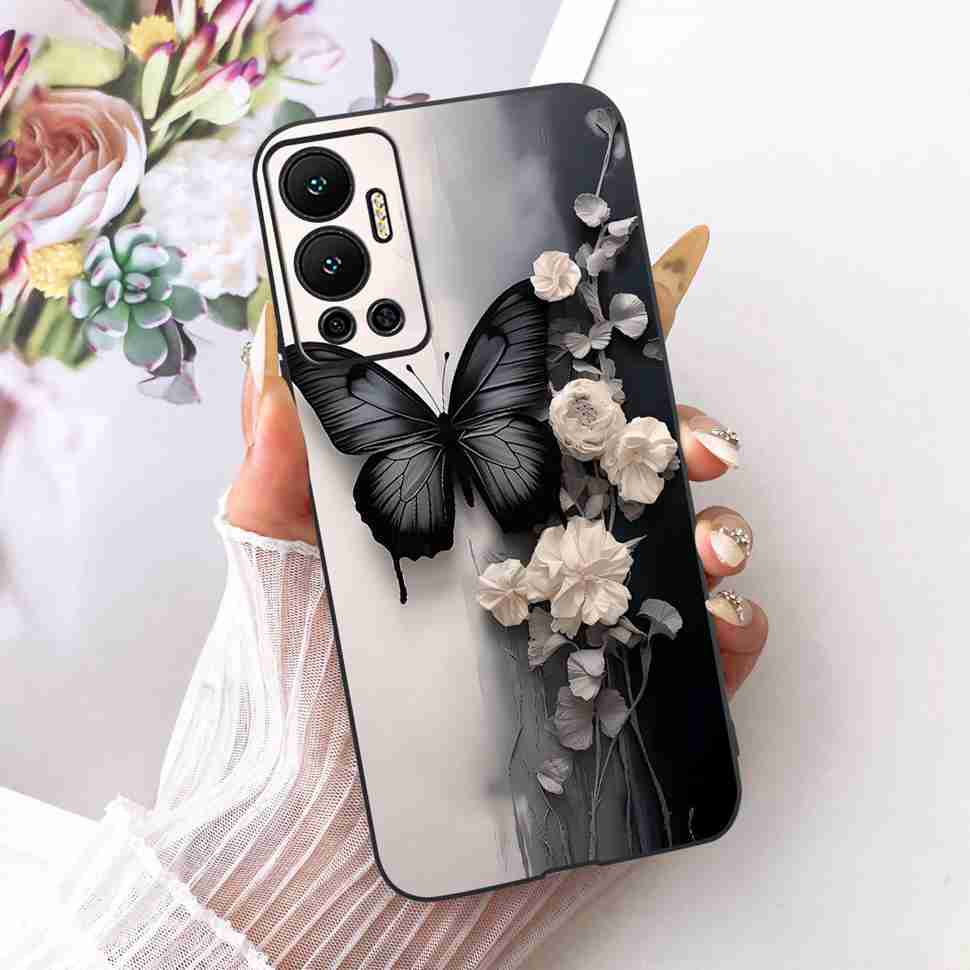 For Infinix Hot 12 Case Nice Butterfly Back Cover Phone Case Soft TPU Silicone Coque Cases For Infinix Hot12 Hot 12 Bumper