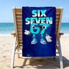 Space Adventure With Six Seven 67 Microfiber Beach Towel, Lightweight And Quick-Dry, for Summer Travel, Beach Essential, Swimming Pool Outdoor