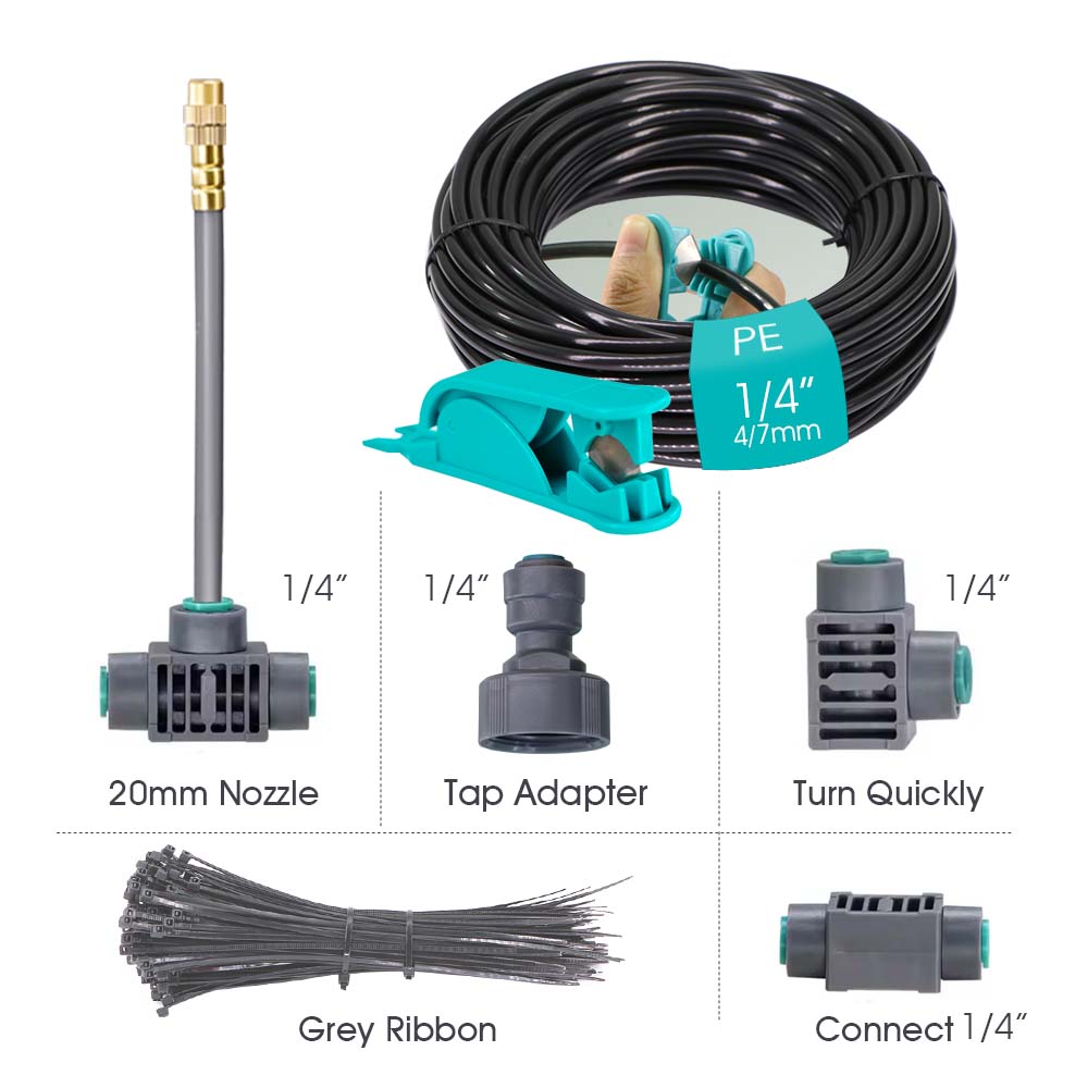 Bluetooth Dual Gardening Timer Irrigation Set Quick Connect Flexible Bending Adjust Brass Spray Nozzle Automatic Watering System