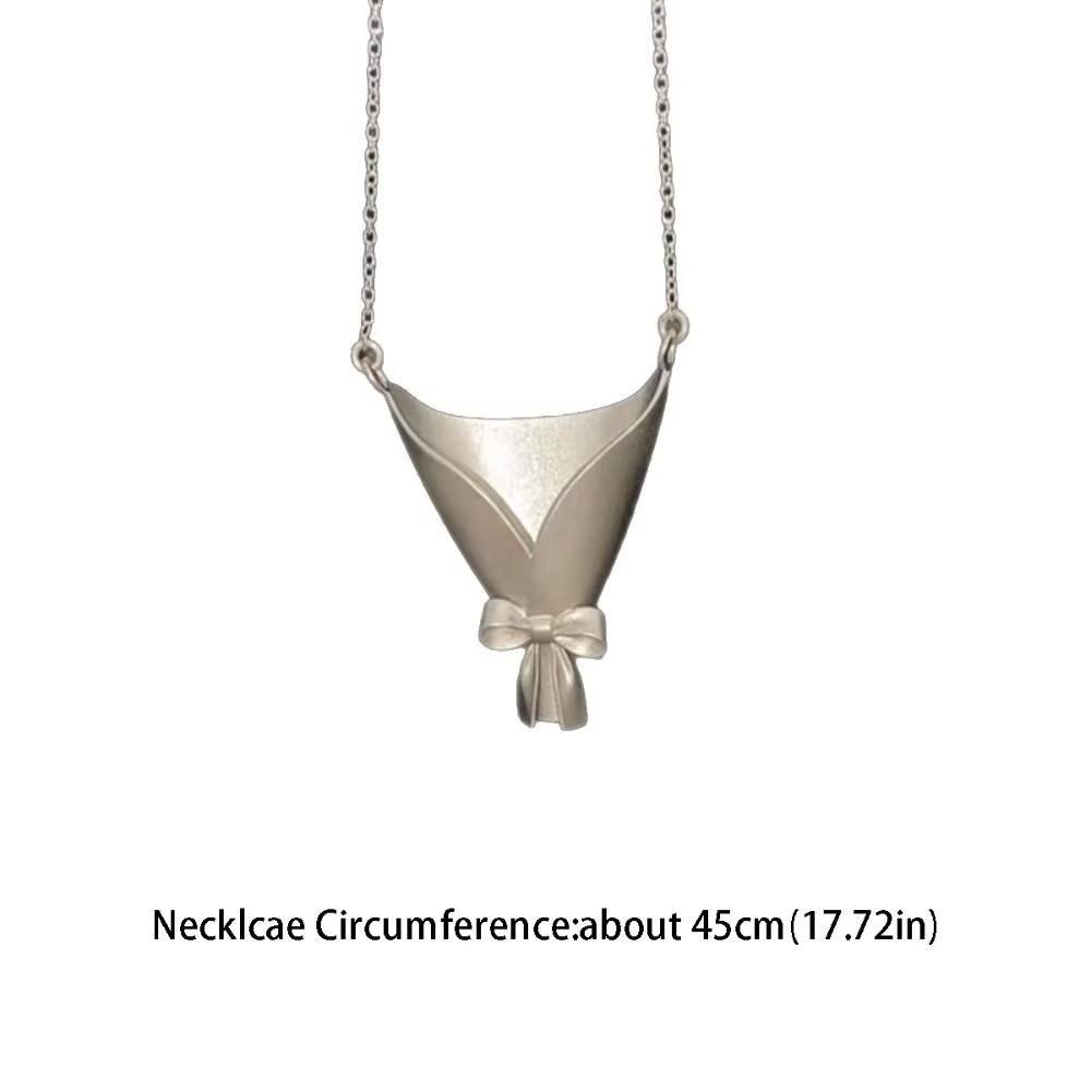 New Mini Flower Bouquet Necklace Wearable DIY Bouquet Pendant Necklace Can Be Inserted Vintage Clavicle Chain Jewelry Gift