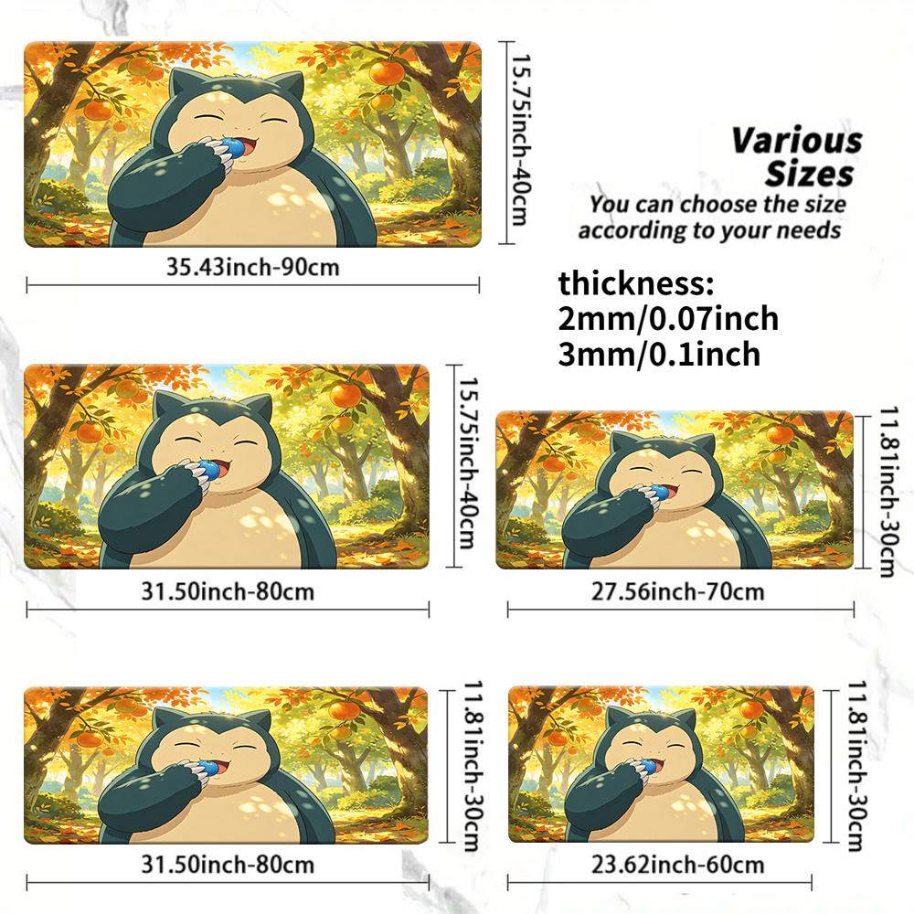 Sleepy Pikachu Autumn Maple Gaming Desk Mat NonSlip Washable