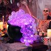 Halloween Cauldron Decor Indoor DIY Bubbling Black Plastic Witch Pot Set Spooky Table Centerpiece for Home Kitchen Shelf Hocus Pocus Party