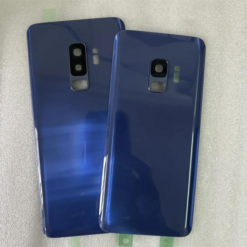 Для Samsung Galaxy S9 G960 / S9 Plus G965 SM-G965F Задняя крышка аккумулятора Задняя стеклянная панель Корпус Чехол Объектив камеры Замена