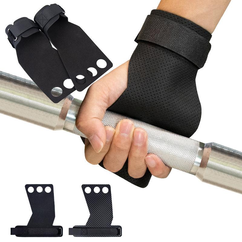 Bodybuilding Workout Weightlifting Cross Training Grips Black Hand Grips