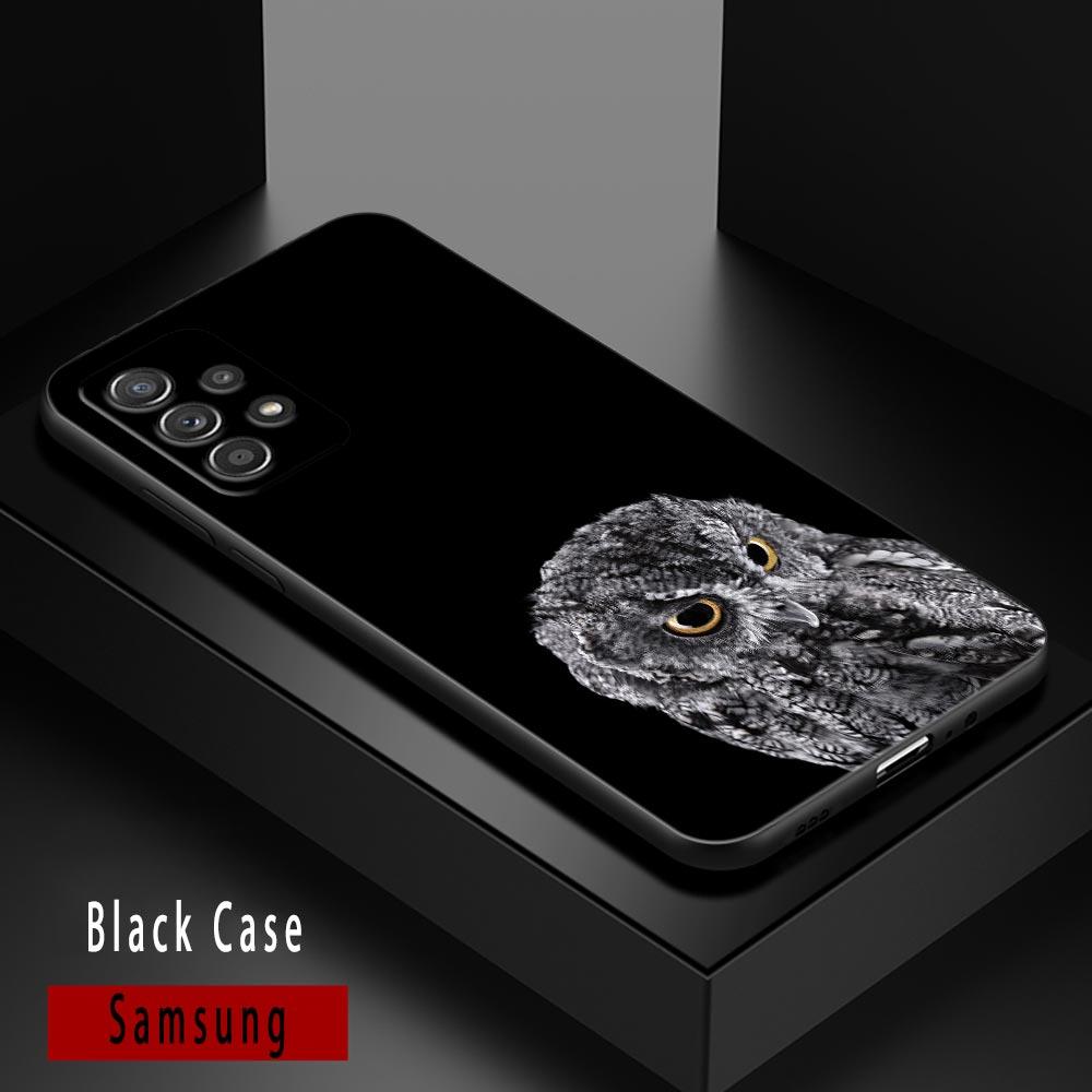 Cute Baby Owl Animal Cases For Samsung Galaxy A52 Funda Samsung A52s A54 A53 5G A72 A73 A33 A31 A32 A51 A71 A41 Soft Black Cover