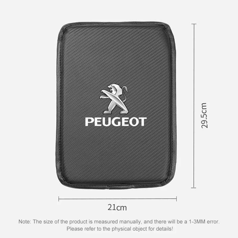 For Peugeot Car Armrest Mat Center Console Arm Rest Protection Cushion Auto Armrest Storage Box Cover Pads For Peugeot 208 3008