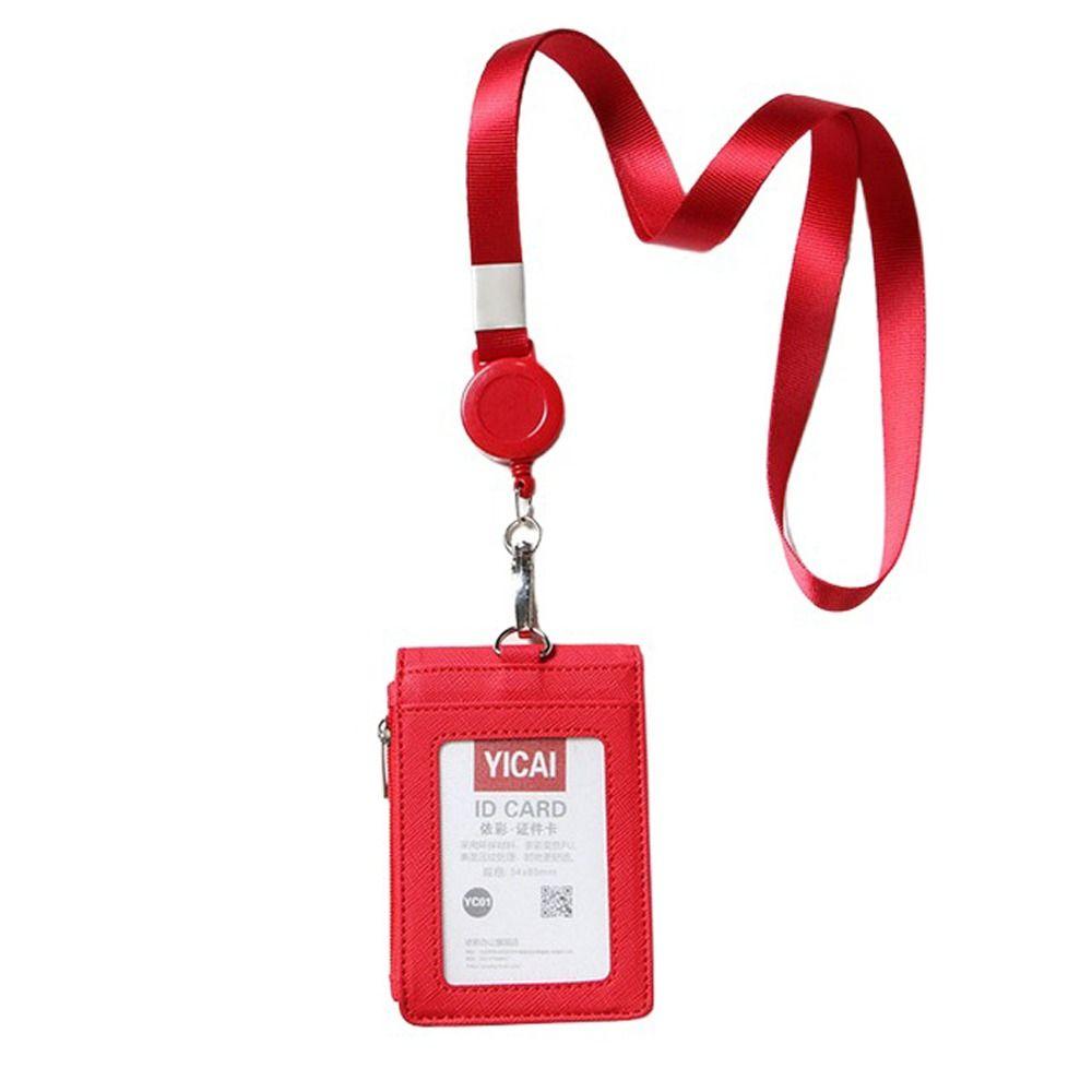With Lanyard Neck Hanging Card Case Solid Color ID Buse Card Storage  Female/Male