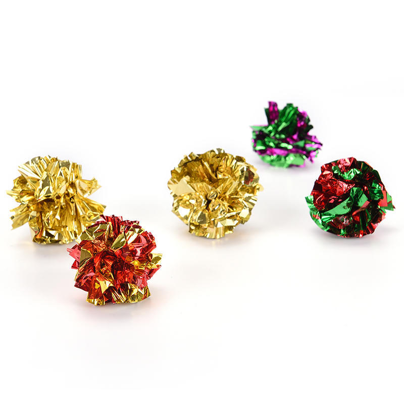 10 шт. Интерактивные звуковые шары Mylar Crinkle Balls для кошек