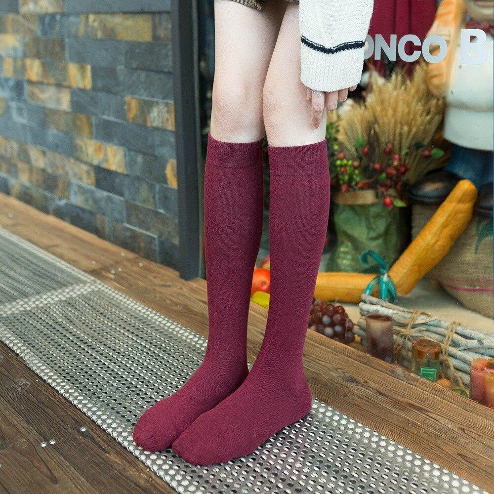 Новости модные женские чулки однотонные хлопковые мягкие длинные носки для женщин сексуальное женское белье японский стиль кавайные милые высокие носки до бедра
