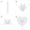 White Blank Fan Heart Shaped Accordion Paper Fans Hand Crafts Folding Fan  For Birthday Wedding