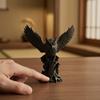 3D Printed Resin Statue Owl on Tree Stump Figurine, Animal Sculpture, Collectible Personalized Entryway Accent Dark Ornament for Home Office