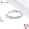 Bamoer 925 Sterling Silver Wedding Engagement Jewelry Clear CZ Finger Rings for Women Luxury Anel