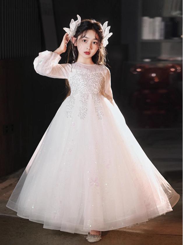 Роскошное платье для девочки-цветочницы - Принцессино платье на день рождения и свадебное платье для выступлений на фортепиано