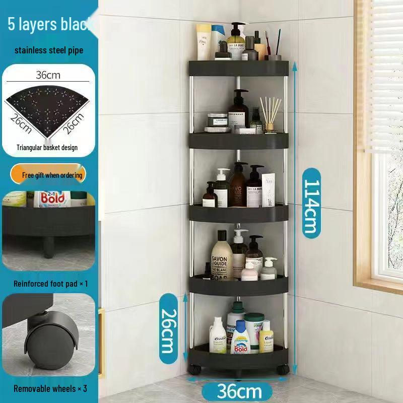 Треугольная угловая напольная полка для ванной комнаты для туалетных принадлежностей