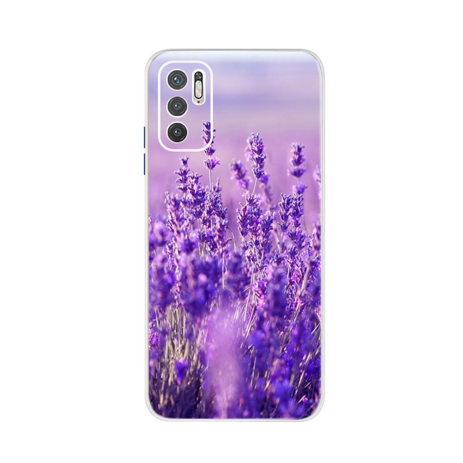 Чехол Для Xiaomi Redmi Note 10 5G Capa Цветы Мягкий Силикон Чехлы Для Redmi Note 10 Note10 10T Poco M3 Pro 4G 5G Прозрачный Fundas