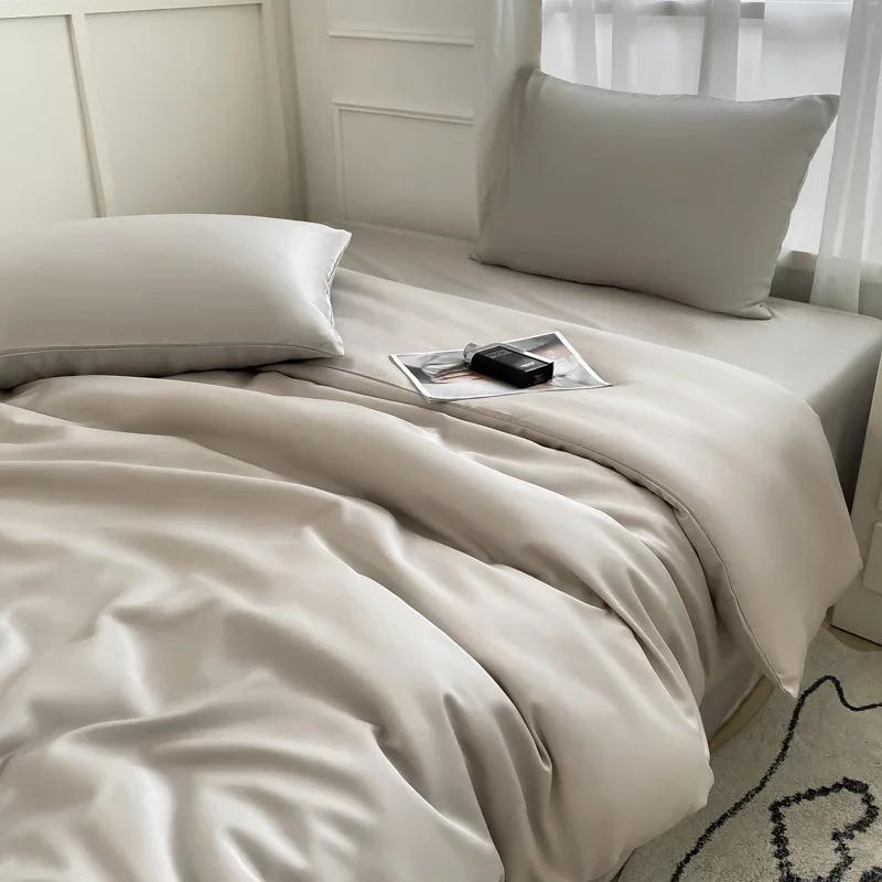 Nordic Bed Linen 100% Cotton Bedding Set with Sheet Duvet Cover Pillowcase Single Couple Bedsheet King Queen Double Twin Size