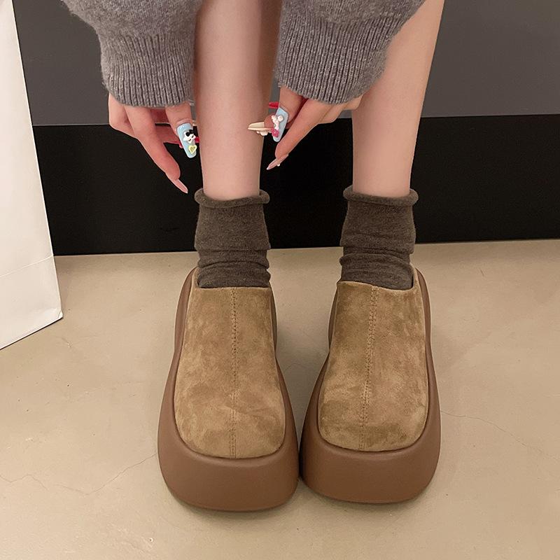 Баотоу полутапочки на толстой подошве женская осенняя одежда 2025 года новые туфли Muller знаменитости из Интернета обувь без каблука для ленивых кексов