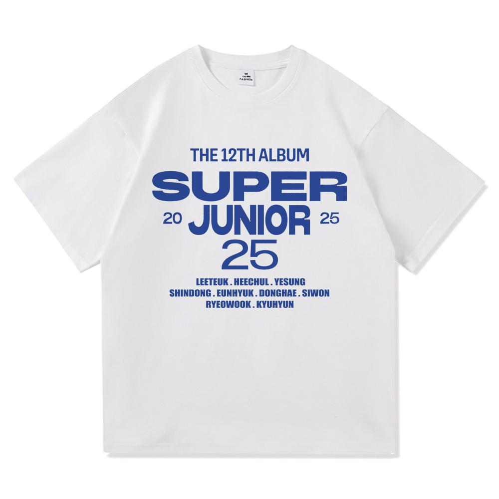 12-й АЛЬБОМ SuperJunior 25 Модная Женская Одежда для Дней Любимых Подарки для Поклонников Харадзюку Высококачественная Одежда Винтажные Хлопковые Футболки