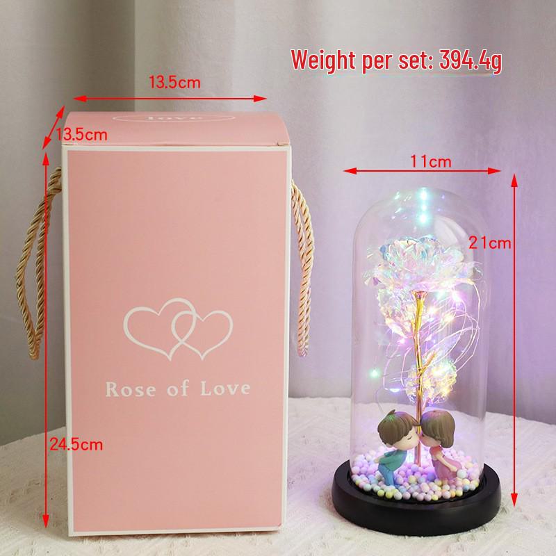 Подарочная коробка с гвоздикой из золотой фольги - 24-каратная золотая роза для китайского Дня святого Валентина