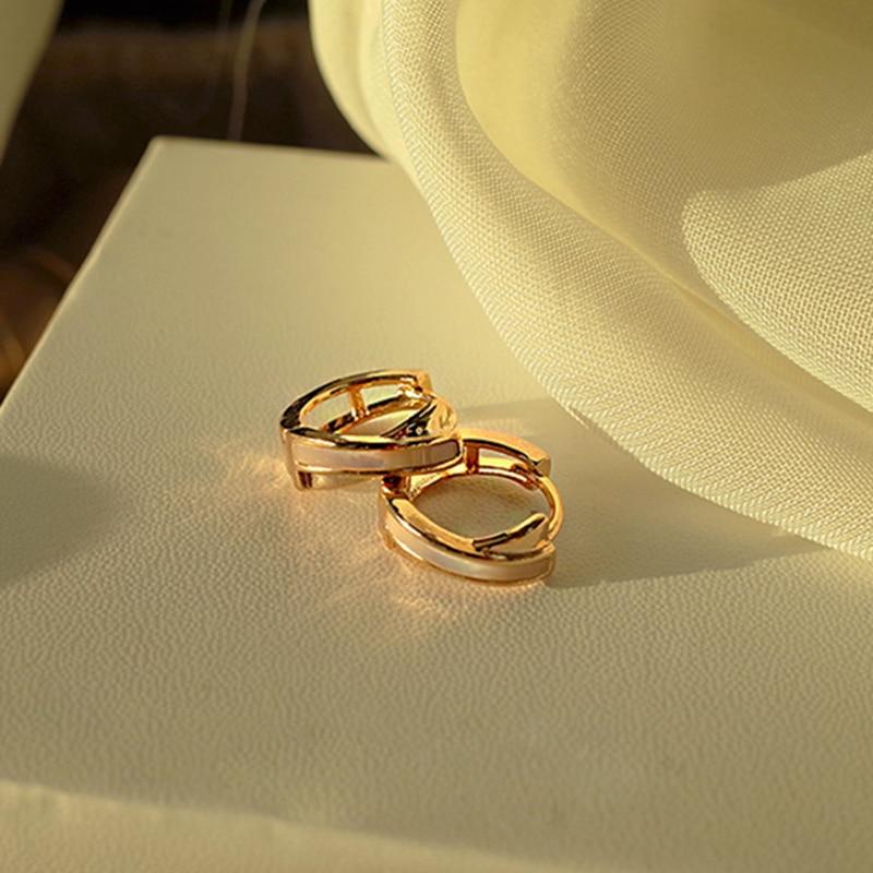 Трендовые серьги-кольца с ракушкой фритиллярии в форме креста для женщин, корейская модная бижутерия, подарок KTJ