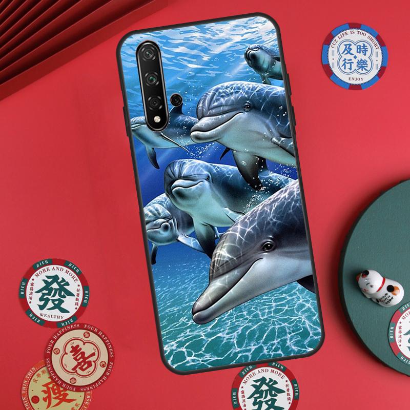 Чехол 'Морской дельфин' для Huawei Nova Y73 Y72 Y61 Y91 Y90 Y70 Y60 12s 12i 11i 8i 9 10 SE P60 Pro P30 P40 Lite
