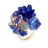 European & American Hypoallergenic Crystal Flower Ring - Colorful Open Design