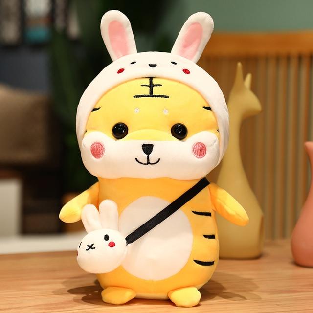 1 шт. 28/35 см мультяшные плюшевые куклы-тигры, игрушки для косплея, динозавр, кролик, единорог, подушка, мягкая для девочек, подарок на день Святого Валентина